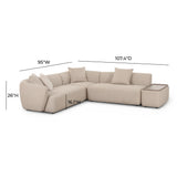 TOV Sylvie Cream Boucle 4-Piece Right Chaise Sectional