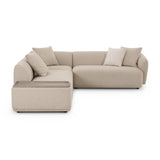 TOV Sylvie Cream Boucle 4-Piece Left Chaise Sectional