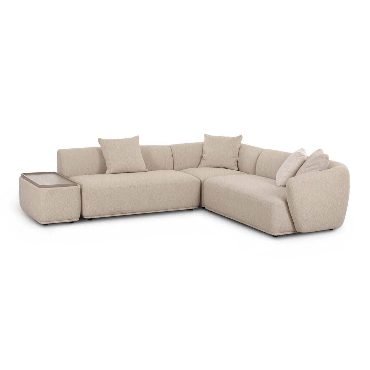 TOV Sylvie Cream Boucle 4-Piece Left Chaise Sectional
