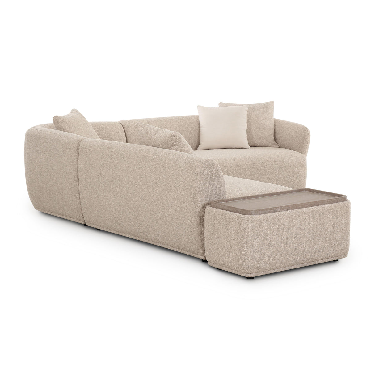 TOV Sylvie Cream Boucle 4-Piece Left Chaise Sectional