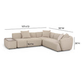 TOV Sylvie Cream Boucle 4-Piece Left Chaise Sectional