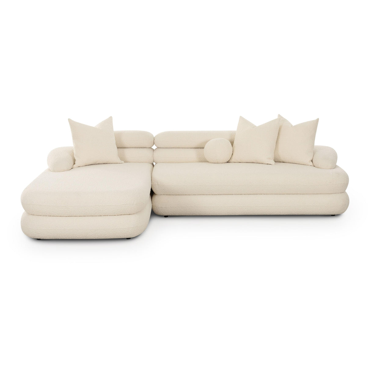 TOV Lulu Cream Boucle Modular LAF Sectional