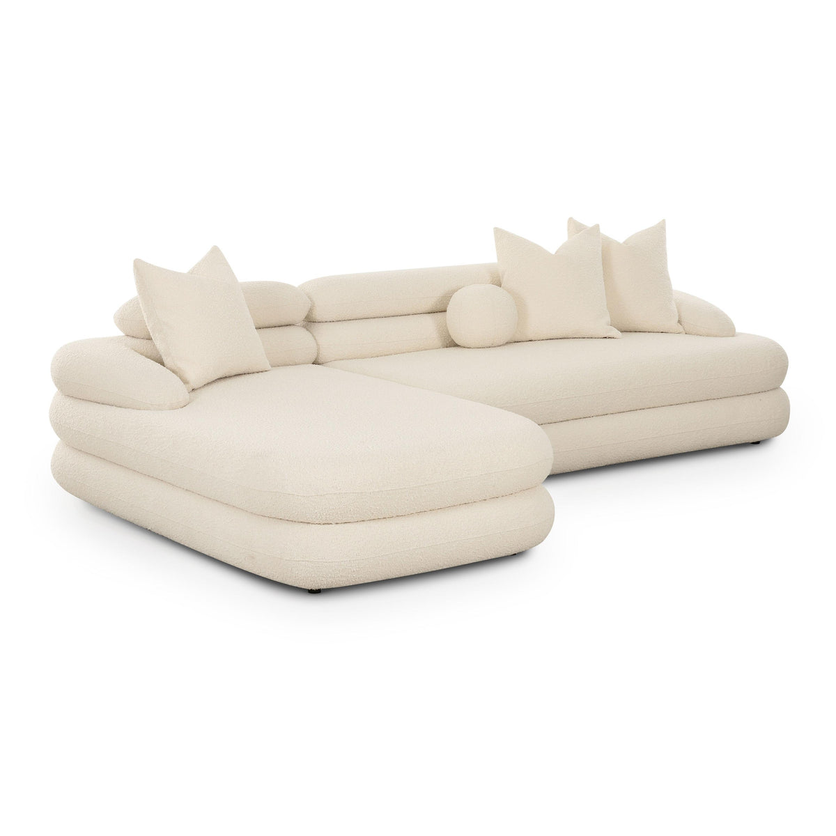 TOV Lulu Cream Boucle Modular LAF Sectional