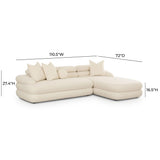 TOV Lulu Cream Boucle Modular RAF Sectional