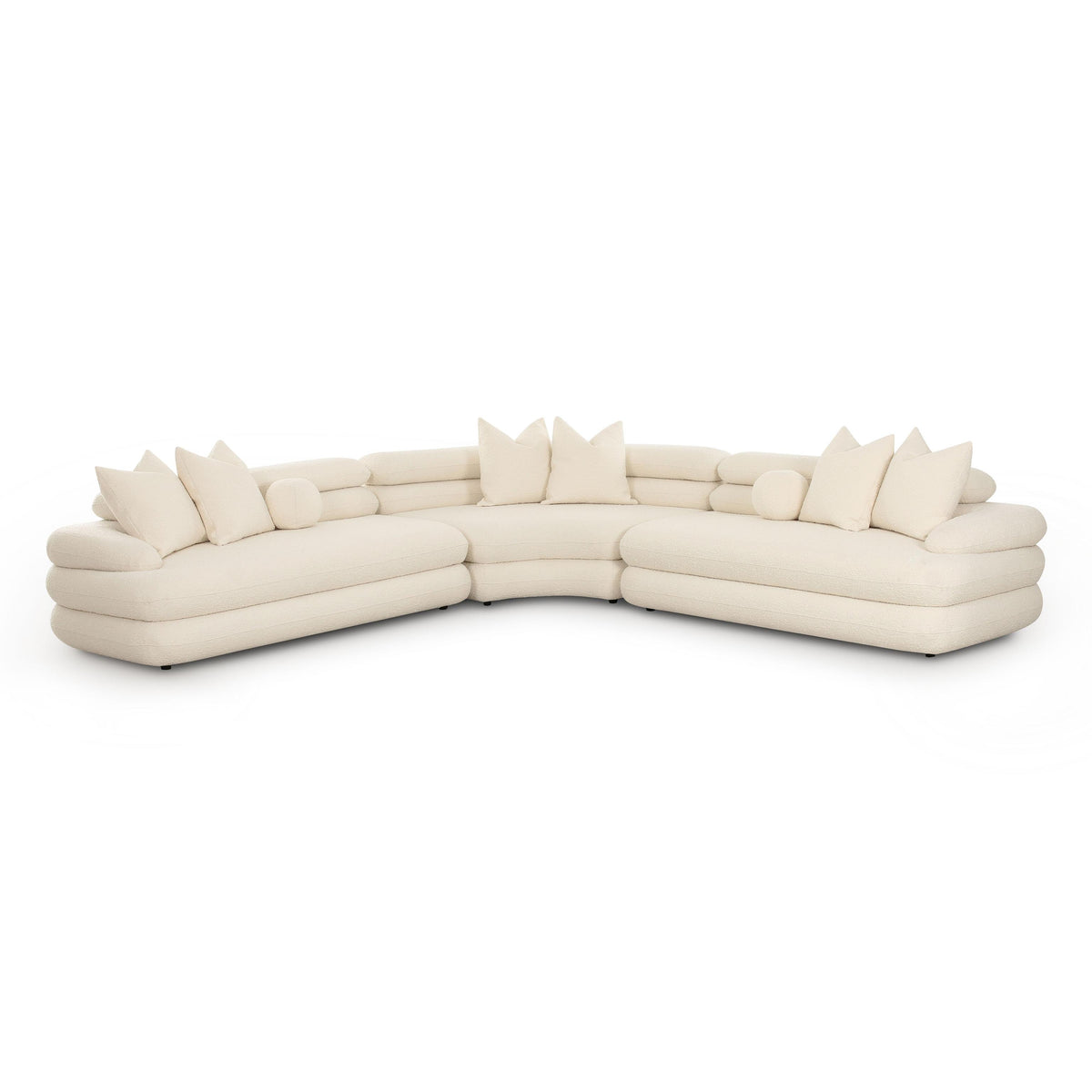 TOV Lulu Cream Boucle Modular Curved Sectional