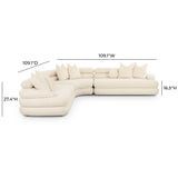 TOV Lulu Cream Boucle Modular Curved Sectional