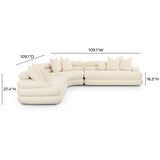 TOV Lulu Cream Boucle Modular Curved Sectional