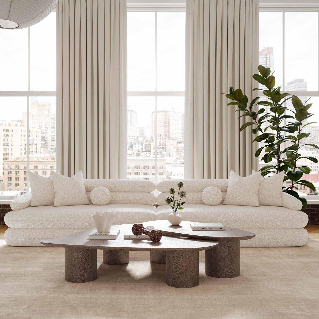 TOV Lulu Cream Boucle Modular Sofa