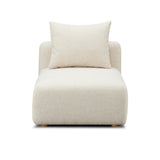 TOV Hangover Cream Heavy Textured Fabric Modular Armless Chair
