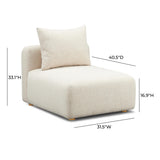 TOV Hangover Cream Heavy Textured Fabric Modular Armless Chair
