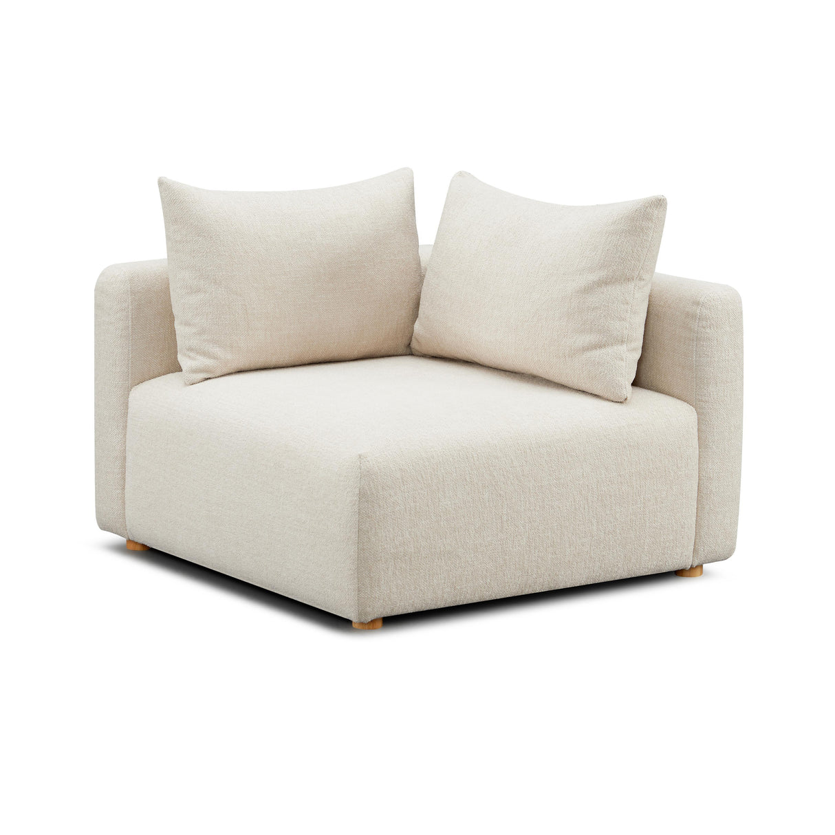 TOV Hangover Cream Heavy Textured Fabric Modular Corner Chair