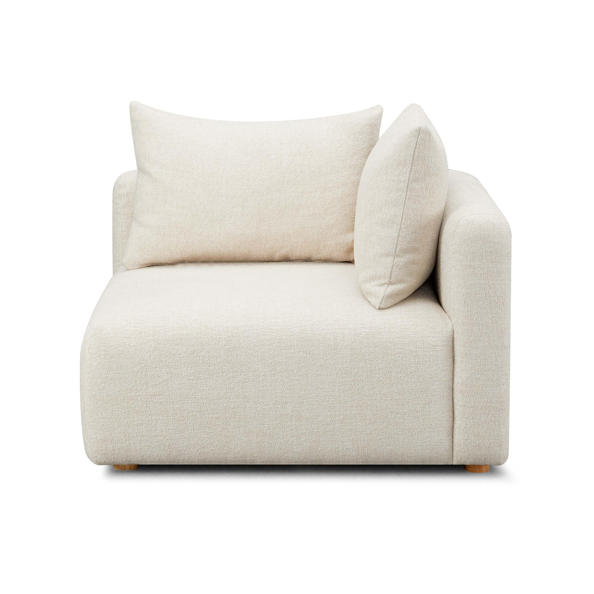 TOV Hangover Cream Heavy Textured Fabric Modular Corner Chair