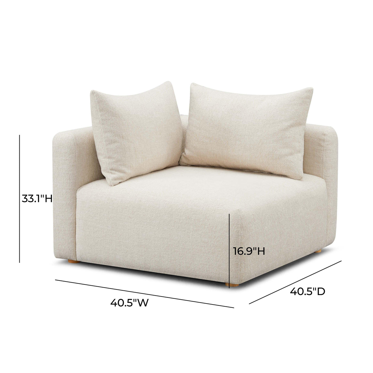 TOV Hangover Cream Heavy Textured Fabric Modular Corner Chair