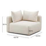 TOV Hangover Cream Heavy Textured Fabric Modular Corner Chair