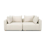 TOV Hangover Cream Heavy Textured Fabric Loveseat