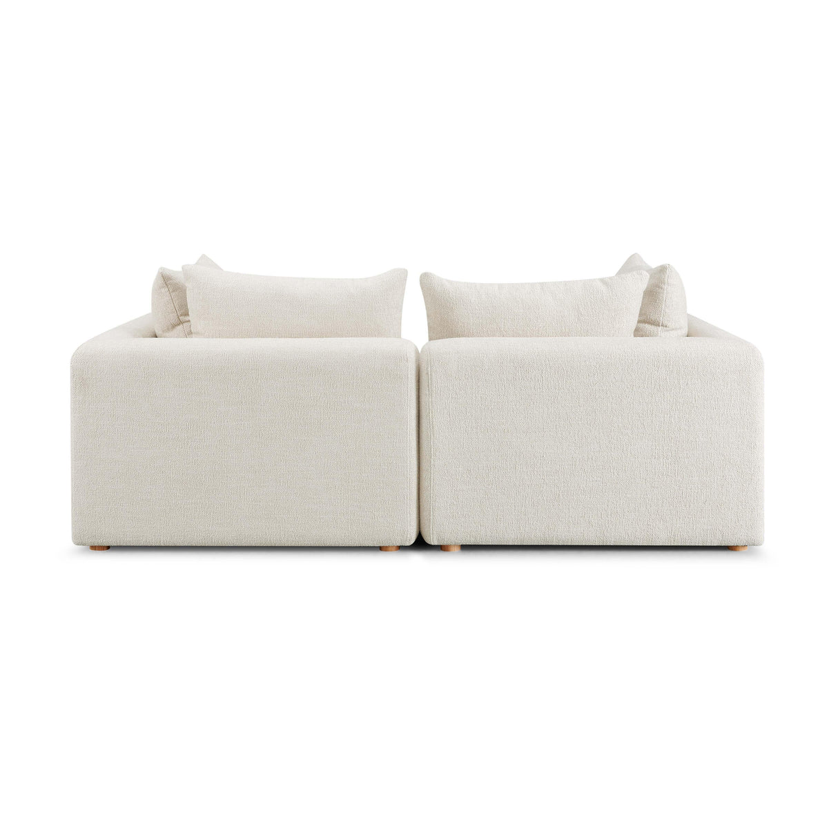 TOV Hangover Cream Heavy Textured Fabric Loveseat