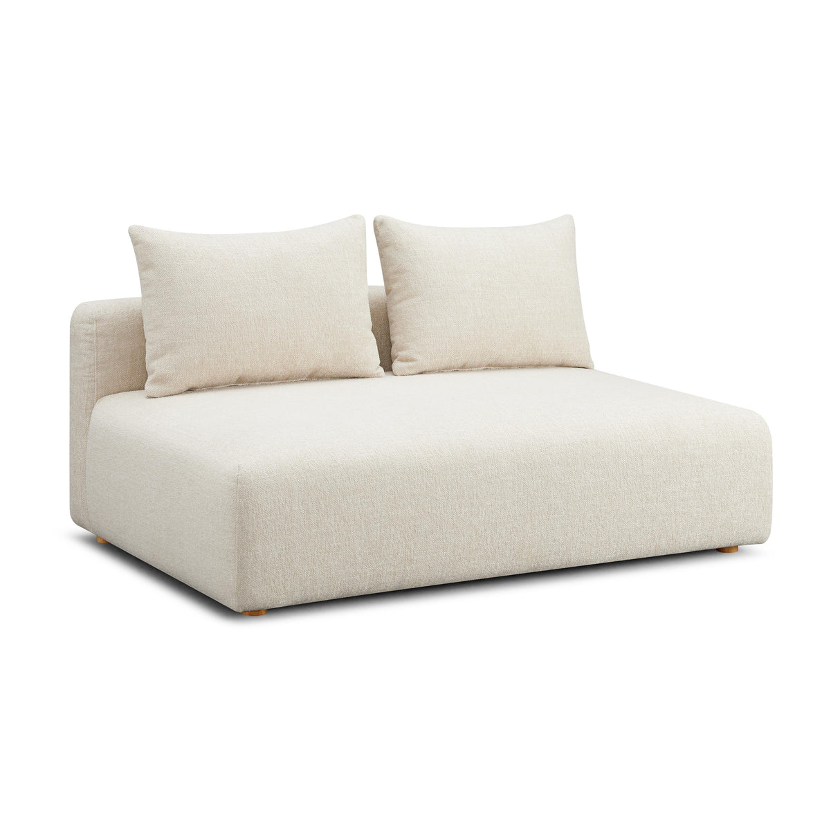 TOV Hangover Cream Heavy Textured Fabric Modular Loveseat