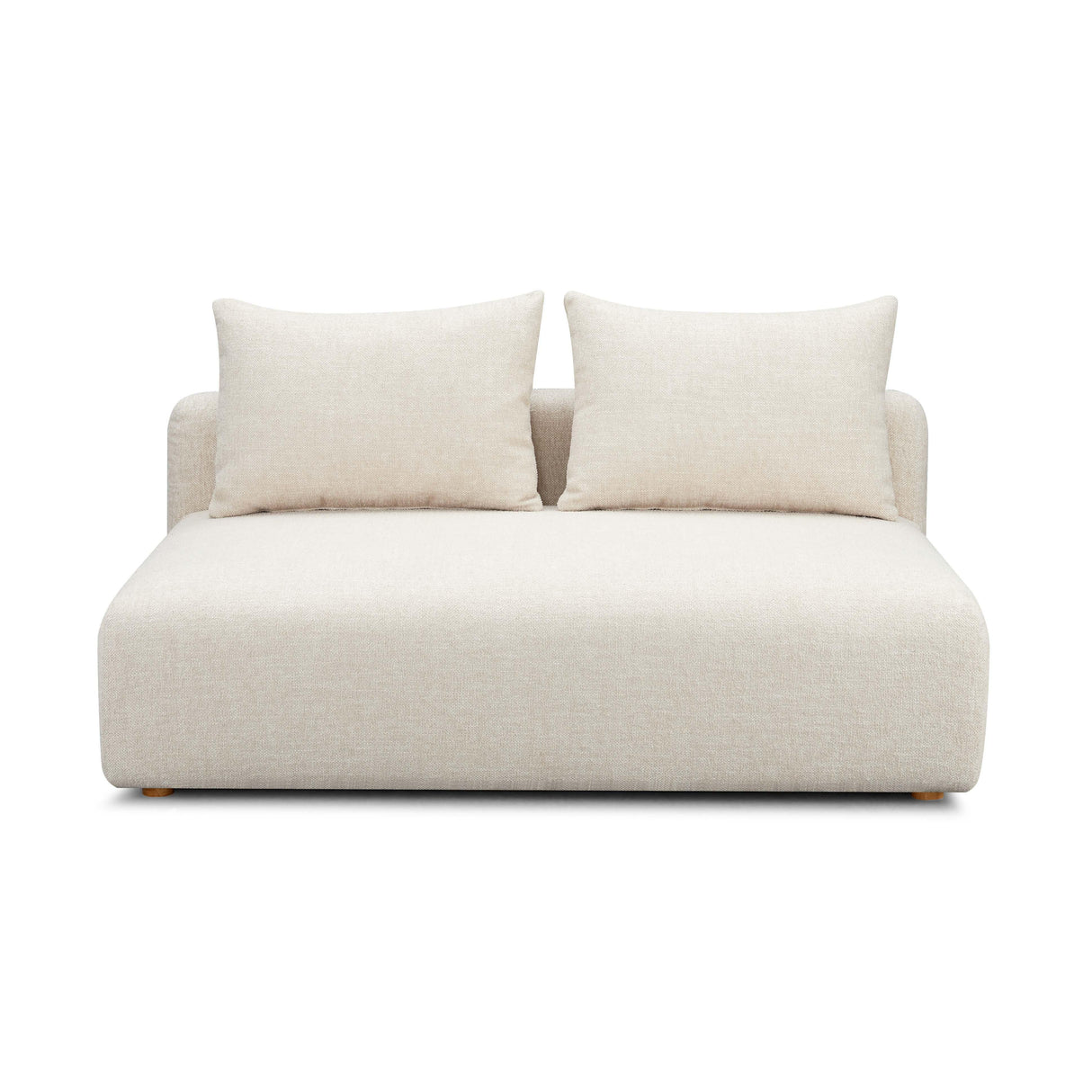 TOV Hangover Cream Heavy Textured Fabric Modular Loveseat