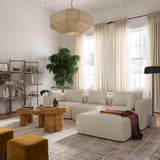 TOV Hangover Cream Heavy Textured Fabric 4-Piece Modular Sectional