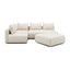 TOV Hangover Cream Heavy Textured Fabric 4-Piece Modular Chaise Sectional