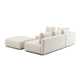 TOV Hangover Cream Heavy Textured Fabric 4-Piece Modular Chaise Sectional