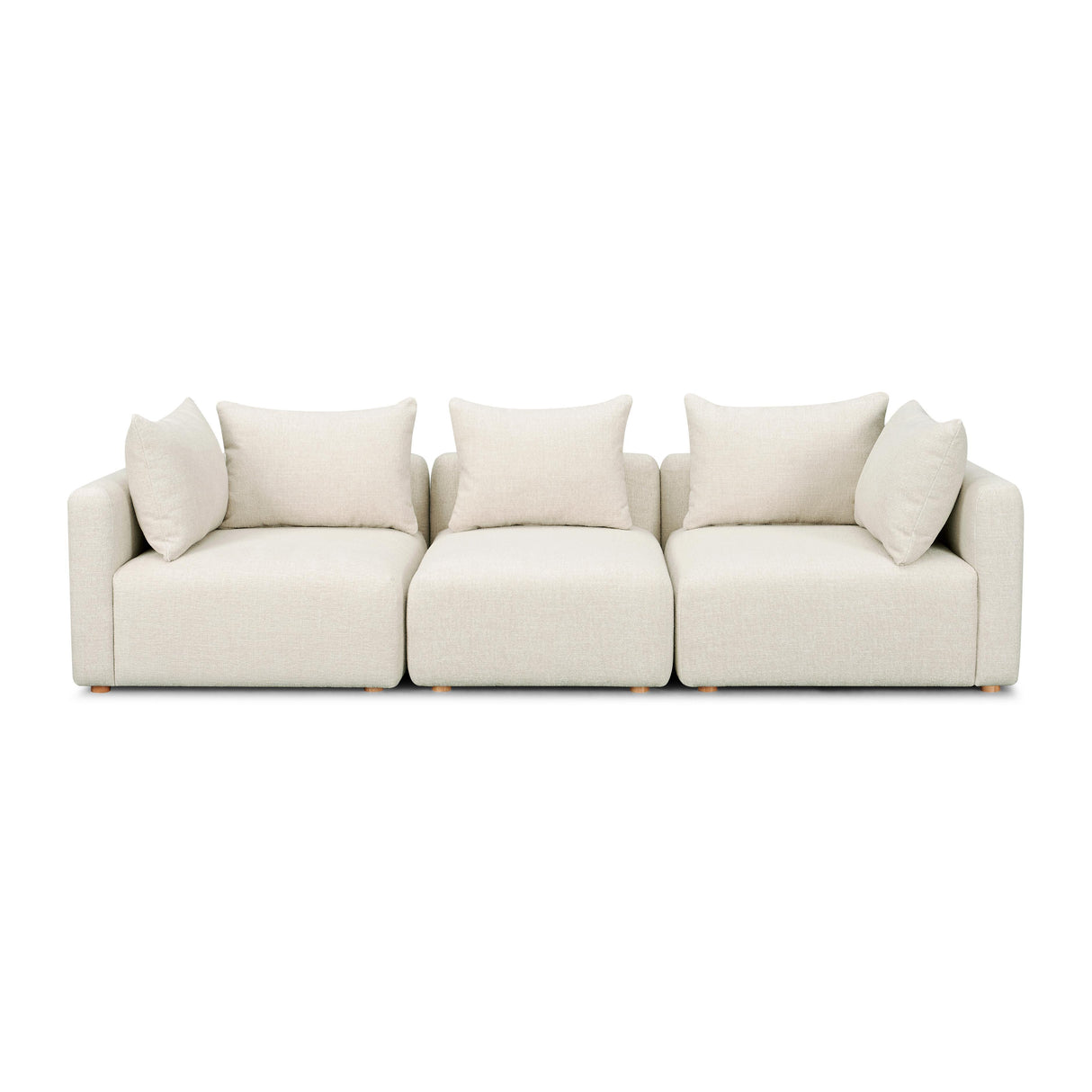 TOV Hangover Cream Heavy Textured Fabric Sofa