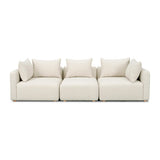 TOV Hangover Cream Heavy Textured Fabric Sofa
