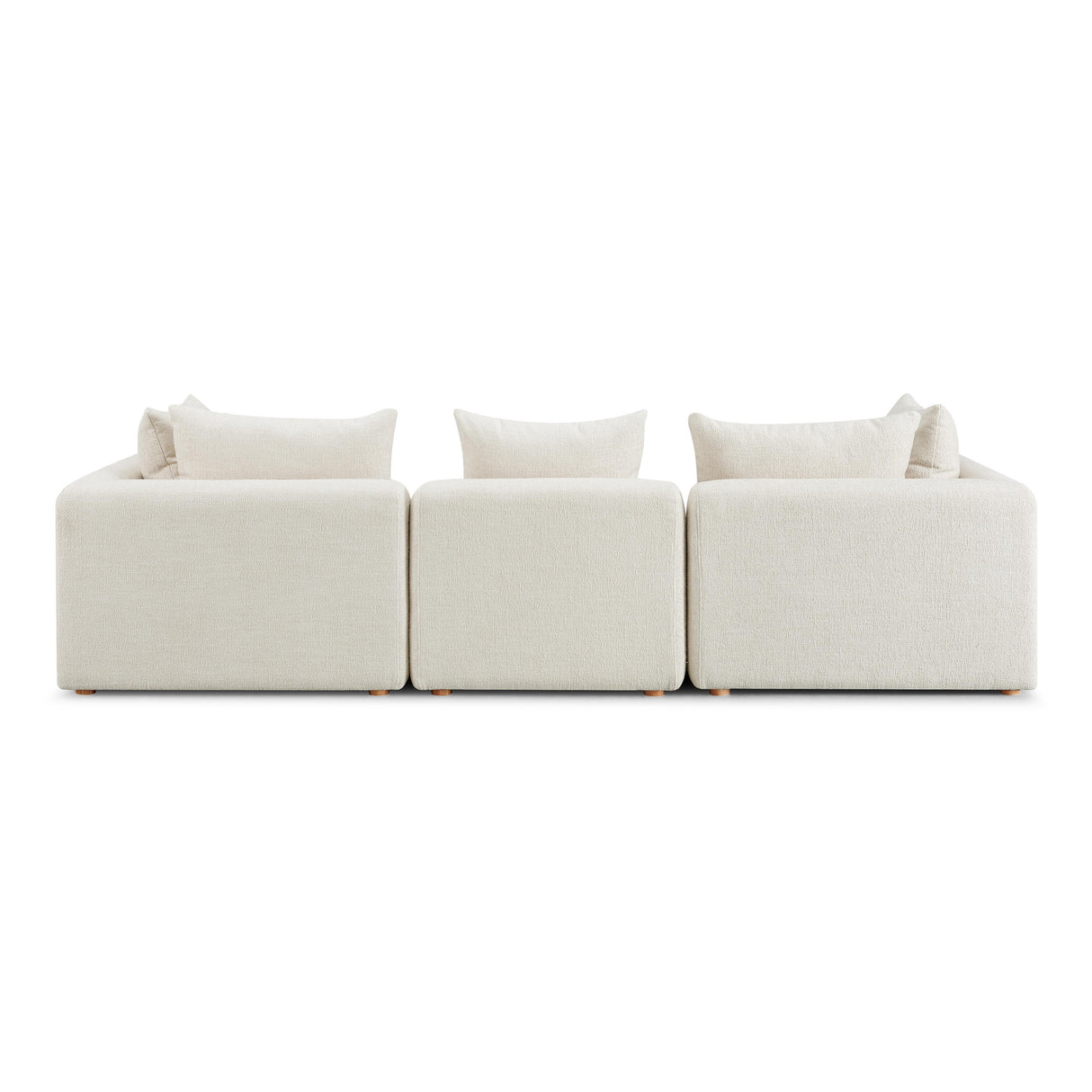 TOV Hangover Cream Heavy Textured Fabric Sofa