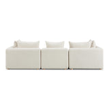 TOV Hangover Cream Heavy Textured Fabric Sofa
