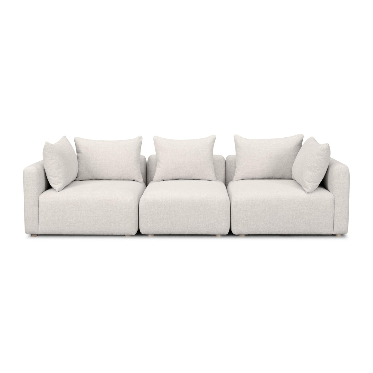 TOV Hangover Cream Heavy Textured Fabric Sofa