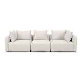 TOV Hangover Cream Heavy Textured Fabric Sofa