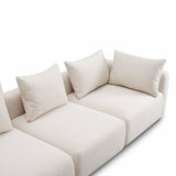 TOV Hangover Cream Heavy Textured Fabric Sofa