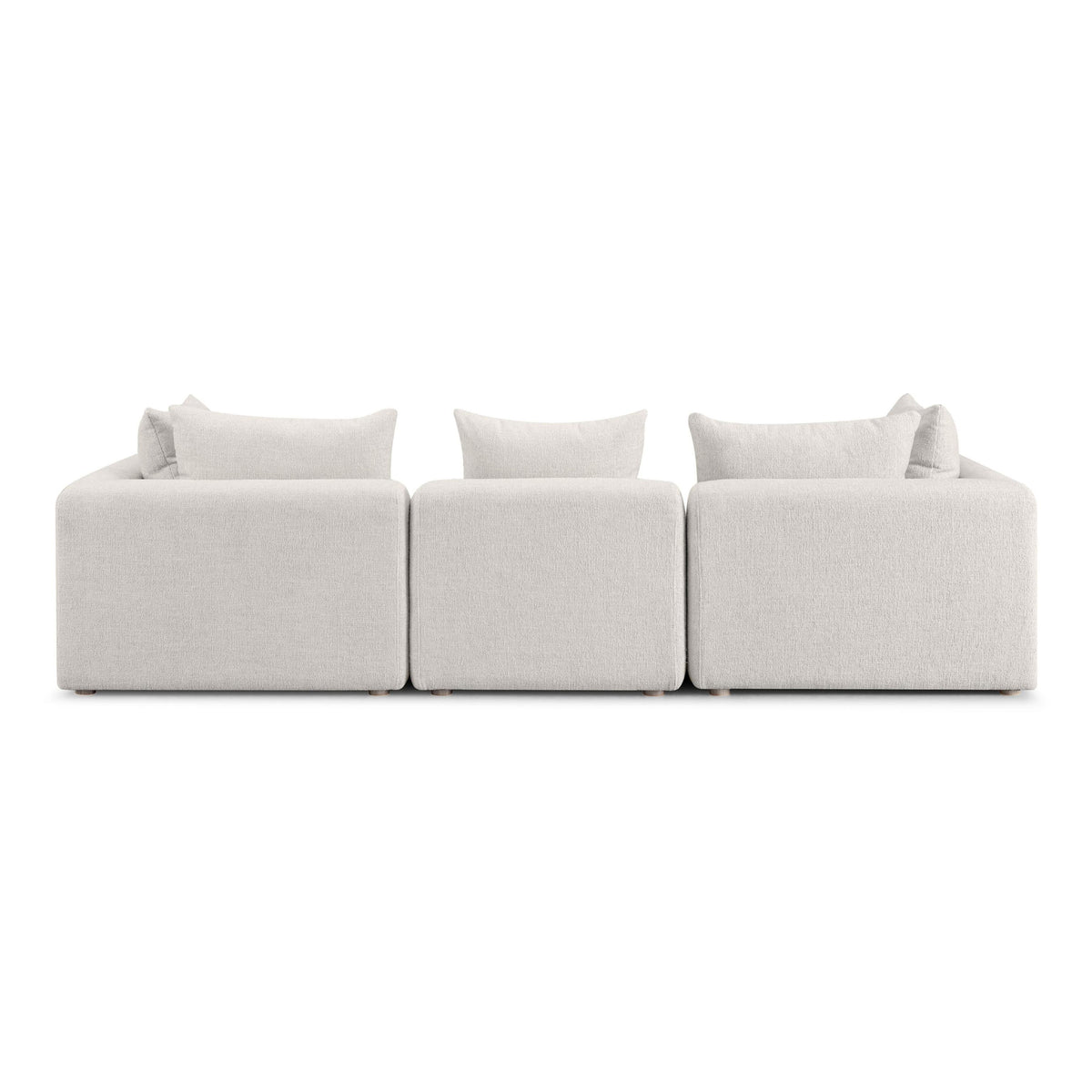 TOV Hangover Cream Heavy Textured Fabric Sofa
