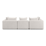 TOV Hangover Cream Heavy Textured Fabric Sofa