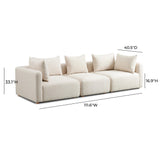 TOV Hangover Cream Heavy Textured Fabric Sofa