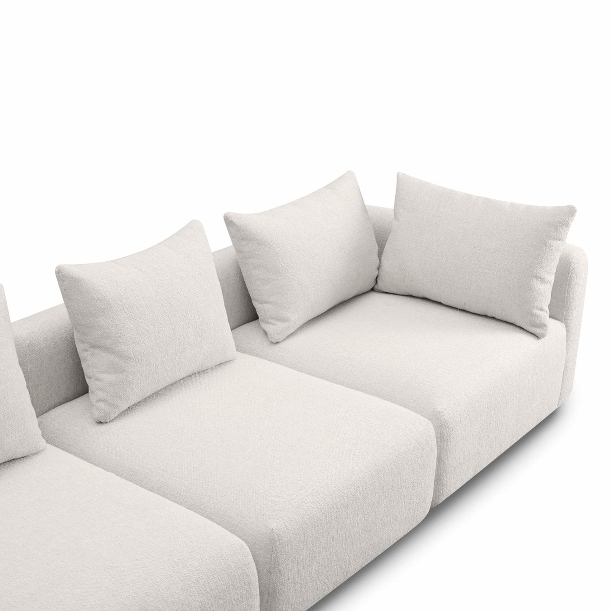 TOV Hangover Cream Heavy Textured Fabric Sofa