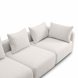 TOV Hangover Cream Heavy Textured Fabric Sofa