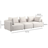 TOV Hangover Cream Heavy Textured Fabric Sofa
