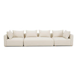 TOV Hangover Cream Heavy Textured Fabric 145" Long Sofa