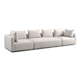 TOV Hangover Cream Heavy Textured Fabric 145 inch Long Sofa