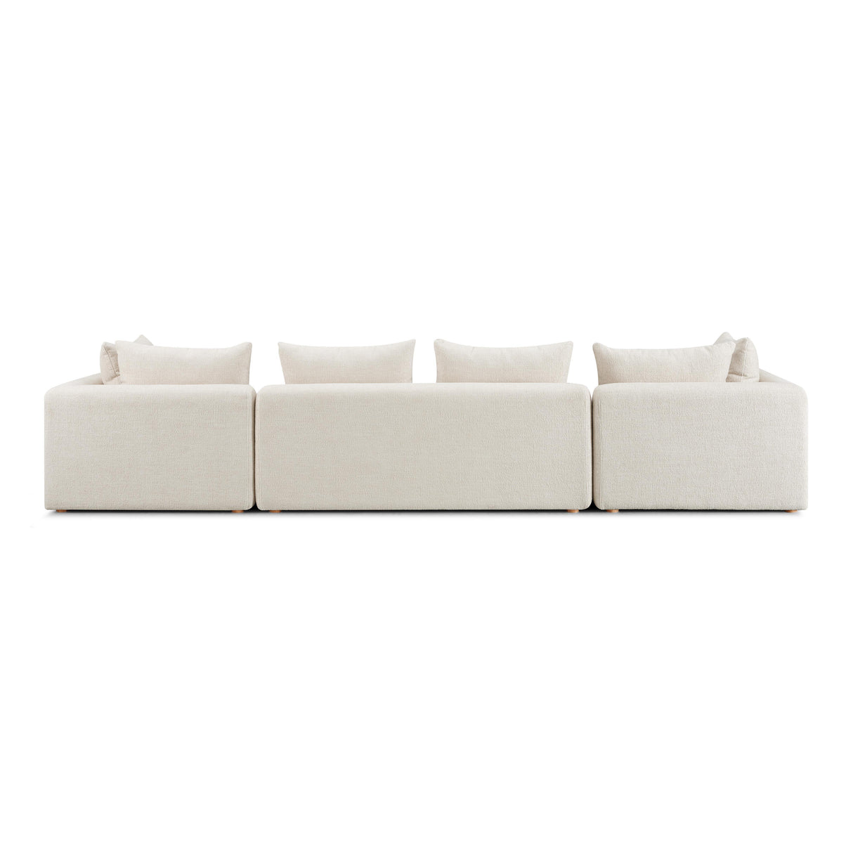 TOV Hangover Cream Heavy Textured Fabric 145" Long Sofa