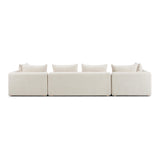 TOV Hangover Cream Heavy Textured Fabric 145" Long Sofa