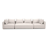 TOV Hangover Cream Heavy Textured Fabric 145 inch Long Sofa
