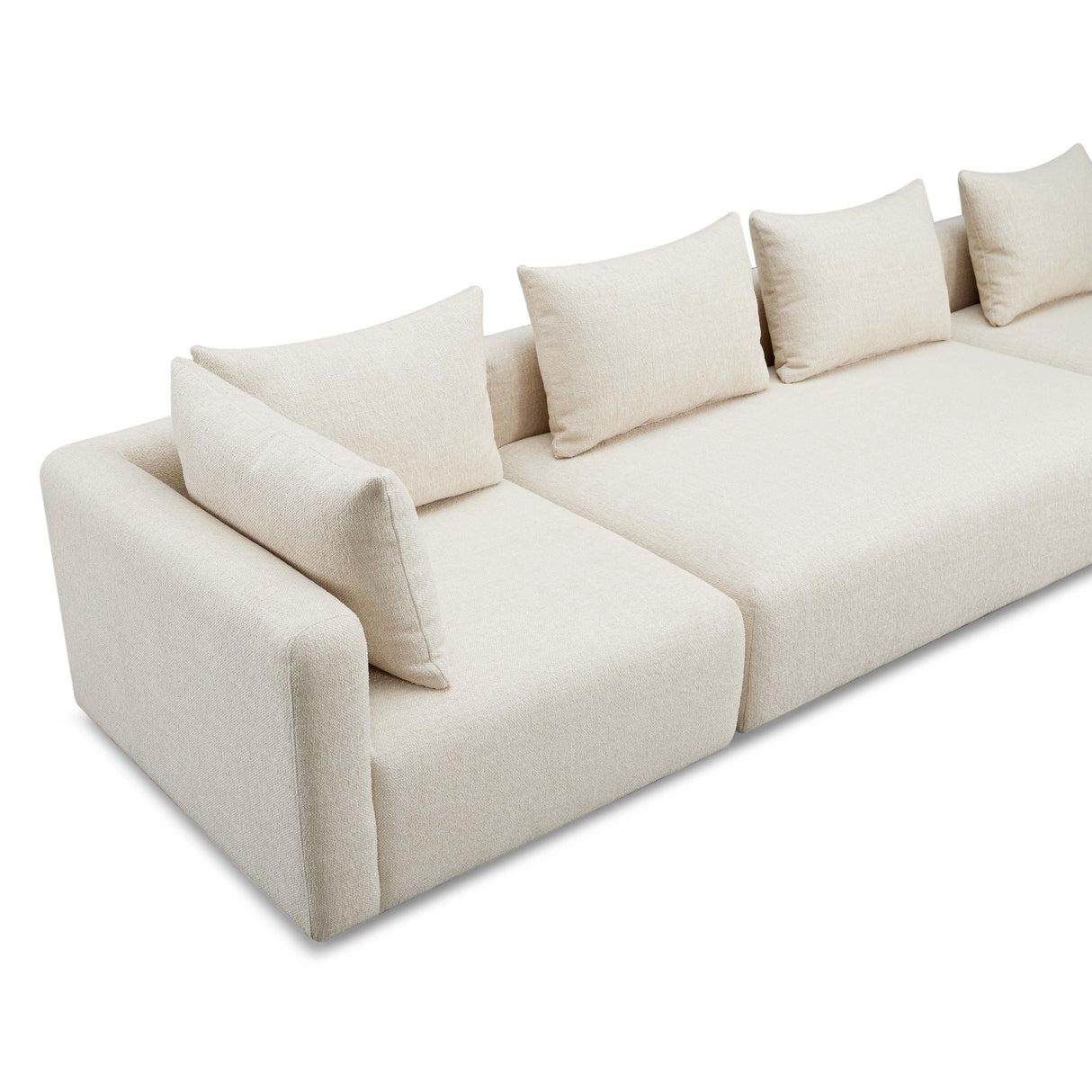 TOV Hangover Cream Heavy Textured Fabric 145" Long Sofa
