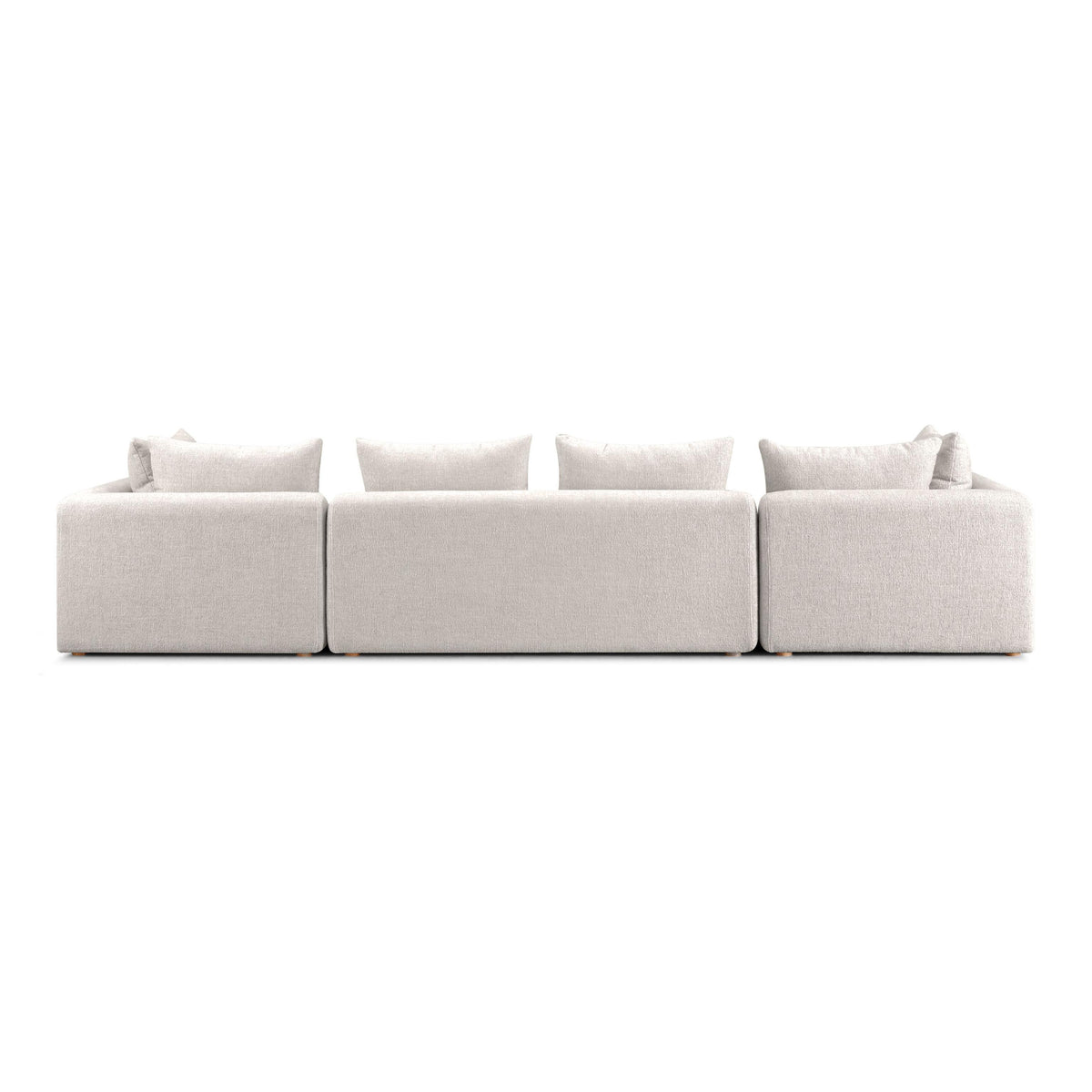 TOV Hangover Cream Heavy Textured Fabric 145 inch Long Sofa