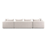 TOV Hangover Cream Heavy Textured Fabric 145 inch Long Sofa