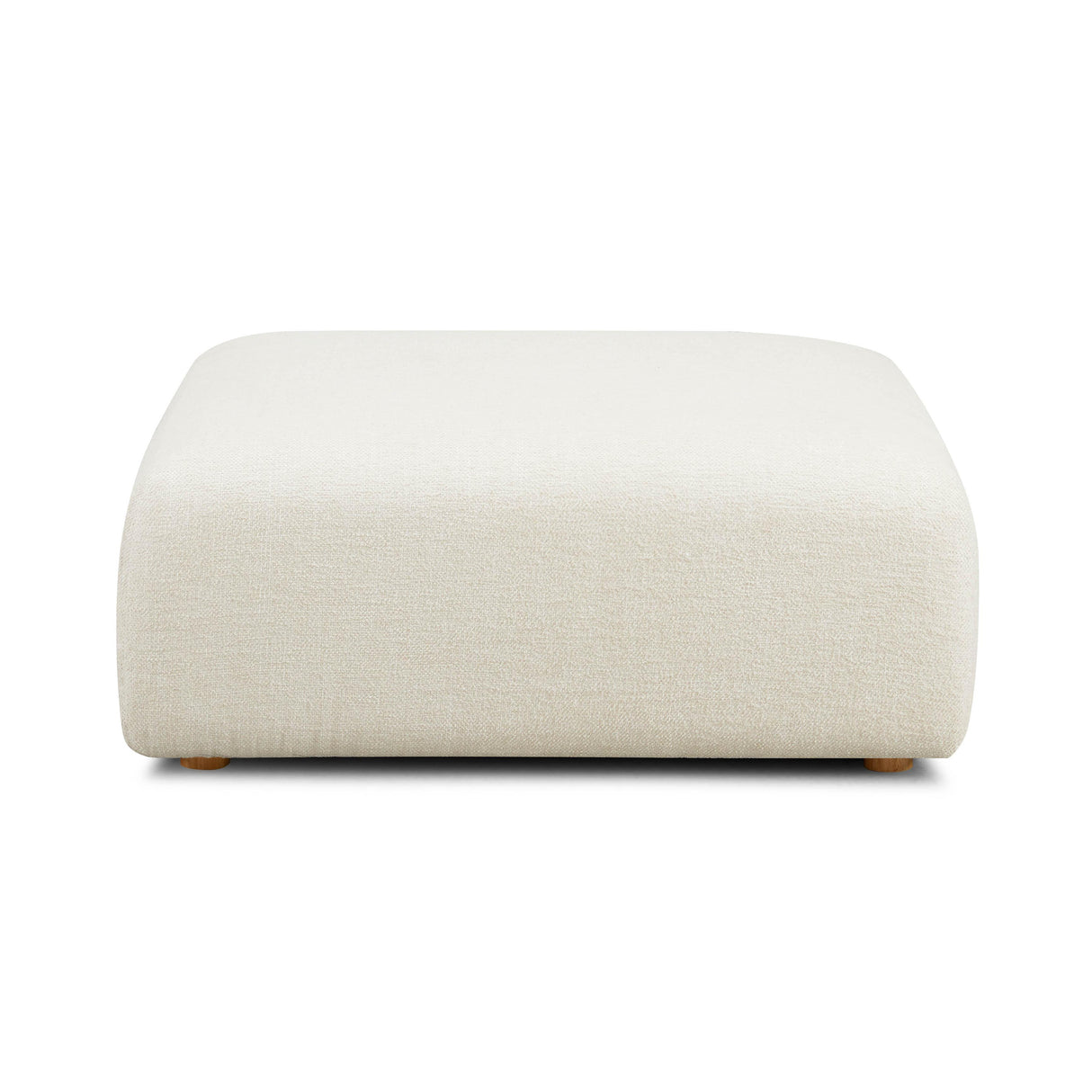 TOV Hangover Cream Heavy Textured Fabric Ottoman