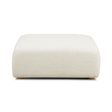 TOV Hangover Cream Heavy Textured Fabric Ottoman