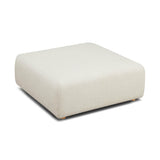 TOV Hangover Cream Heavy Textured Fabric Ottoman
