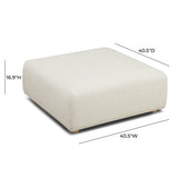 TOV Hangover Cream Heavy Textured Fabric Ottoman